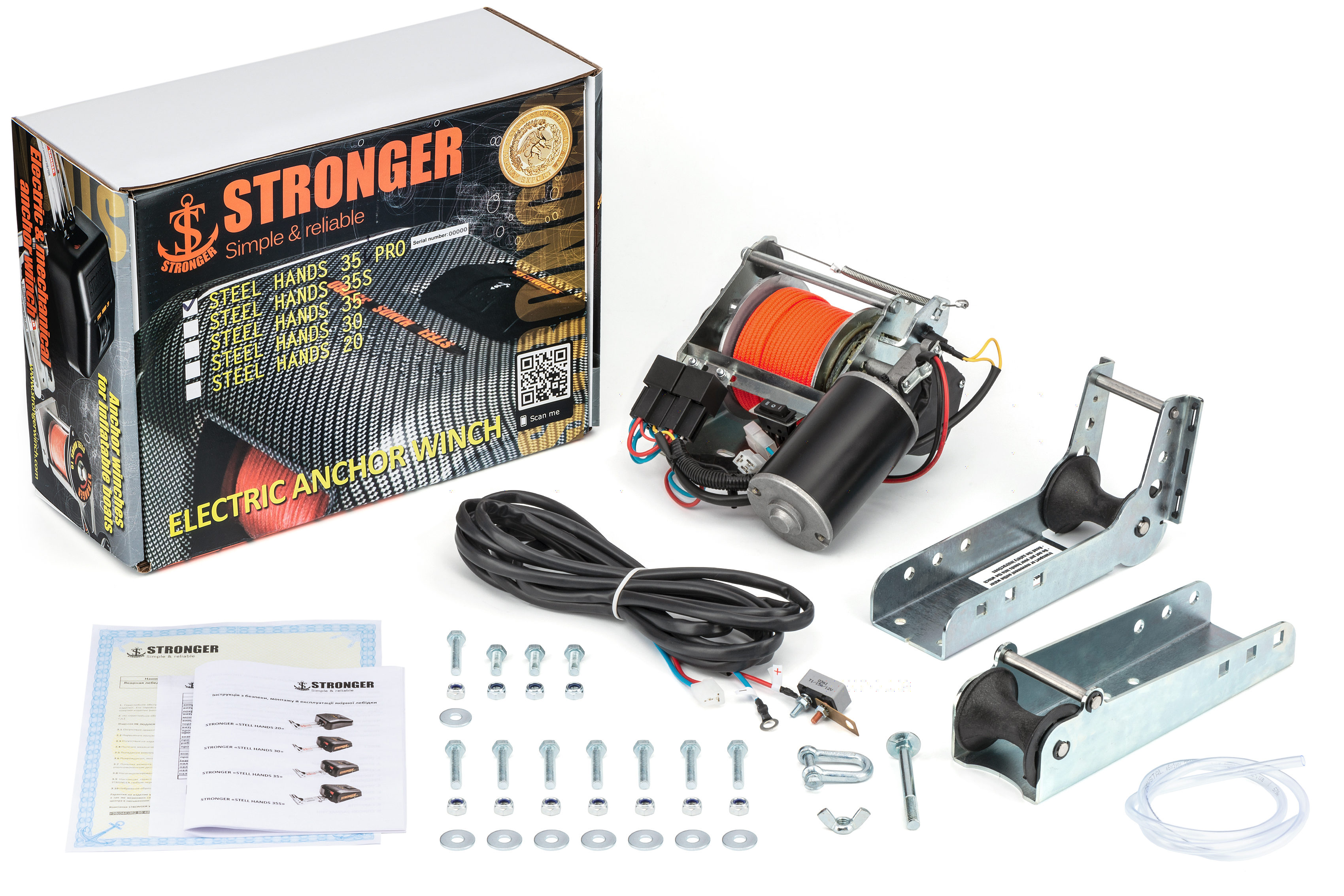 Купить Якорная лебедка для лодки Stronger 35i Pro Steel Hands в Украине ...
